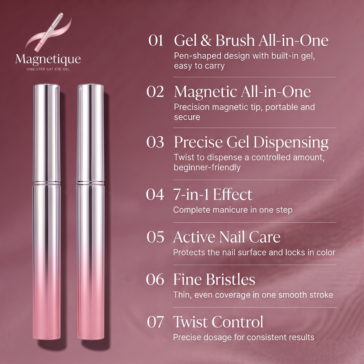 Magnetique™ 7-In-1 Magnetic Cat Eye Nail Gel Pen Portable